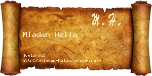 Mladen Hella névjegykártya